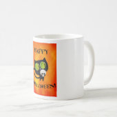 Mug Chat noir de Halloween avec le crâne (Devant droit)