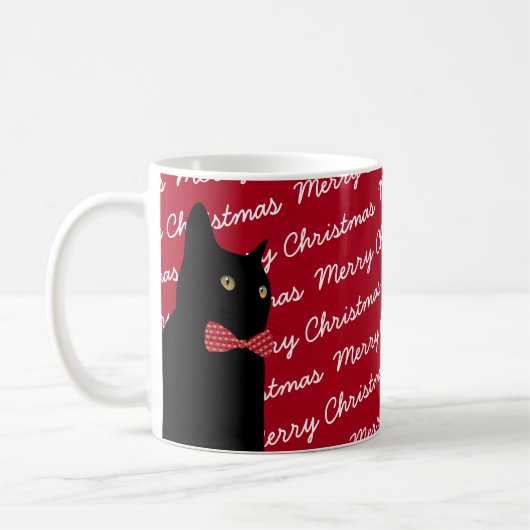 Mug Chat noir de Joyeux Noël (Gauche)