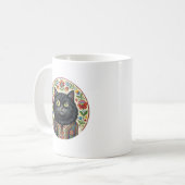 Mug Chat noir de l'art folklorique balkanique (Devant gauche)