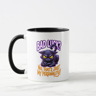 Mug Chat noir de mauvaise chance, personnalité drôle e