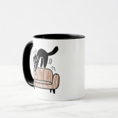 Mug Chat noir de Whimsical qui gratte le canapé (Devant gauche)
