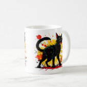 Mug Chat noir défensif en cisaillement (Devant droit)