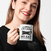Mug Chat noir Désolé, je suis en retard Mon chat était