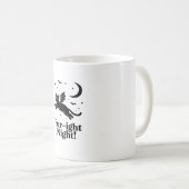 Mug Chat noir d'Halloween avec ailes de chauve-souris  (Devant droit)