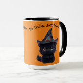 Mug Chat noir d'Halloween blanc mignon (Devant droit)