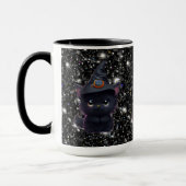 Mug Chat noir d'Halloween blanc mignon (Gauche)