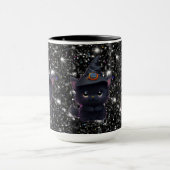 Mug Chat noir d'Halloween blanc mignon (Centre)