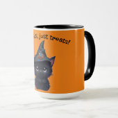 Mug Chat noir d'Halloween blanc mignon (Devant droit)