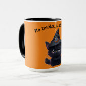 Mug Chat noir d'Halloween blanc mignon (Devant gauche)