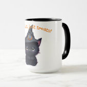Mug Chat noir d'Halloween drôle (Devant droit)