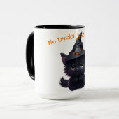 Mug Chat noir d'Halloween drôle (Devant gauche)