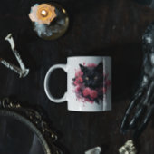 Mug Chat noir d'Halloween floral
