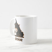 Mug Chat noir d'Halloween Sorcière Araignées Sombres (Devant gauche)