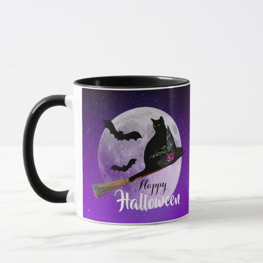 Mug Chat noir d'Halloween sur la Pleine lune de chambr (Gauche)