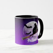 Mug Chat noir d'Halloween sur la Pleine lune de chambr (Devant droit)