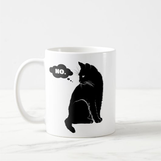 Mug Chat noir dit non – Maman de chat drôle (Gauche)