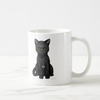 Mug Chat noir doux de Kitty avec les yeux d'or