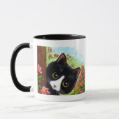 Mug Chat noir drôle Creationarts de smoking (Gauche)