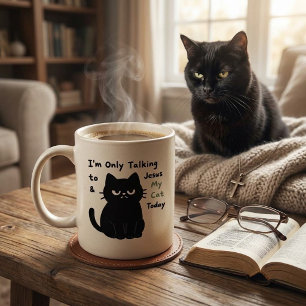 Mug Chat noir drôle et foi chrétienne Sarcasme