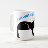 Mug Chat Noir Drôle Illustration Minimaliste (Devant gauche)
