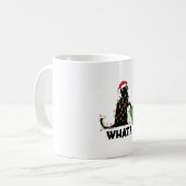 Mug Chat Noir Drôle Poussant Arbre De Noël Sur Chat Ch (Devant gauche)