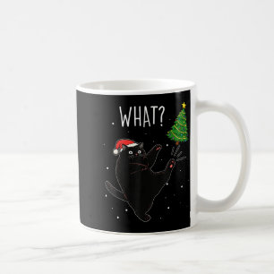 Mug Chat Noir Drôle Quoi_ Arbre de Noël Mème Xmas Homm