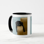 Mug Chat Noir Drôle Sassy Bleu (Devant gauche)