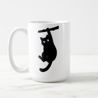 Mug Chat noir drôle silhouette suspendu