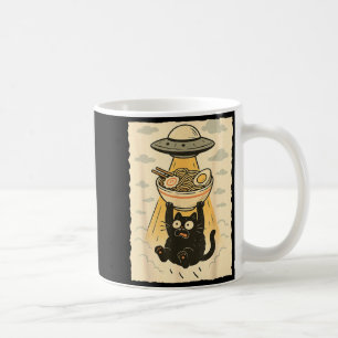 Mug Chat noir drôle Ufo Ramen Enlèvement Alien Graphiq