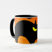 Mug Chat noir effrayant Halloween (Devant gauche)
