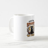 Mug Chat Noir Effrayant Pun Halloween Gravure Vintage (Devant gauche)