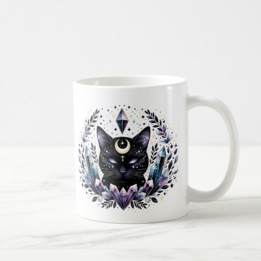 Mug Chat noir en cristal Imaginaire (Droite)