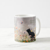 Mug Chat noir en fleurs (Devant droit)