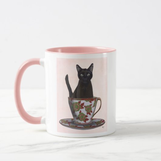Mug Chat noir en Teacup (Gauche)