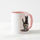 Mug Chat noir en Teacup (Devant droit)