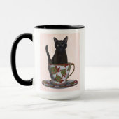 Mug Chat noir en Teacup (Gauche)
