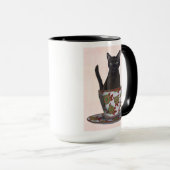 Mug Chat noir en Teacup (Devant droit)