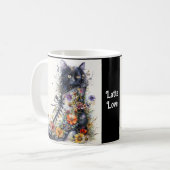 Mug Chat noir en Whimsical Boot Latte Amour Personnali (Devant gauche)