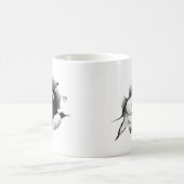 Mug Chat noir et blanc curieux de Kitty (Centre)