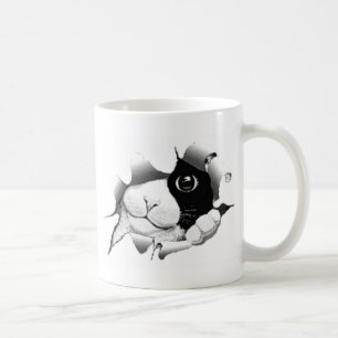 Mug Chat noir et blanc curieux de Kitty