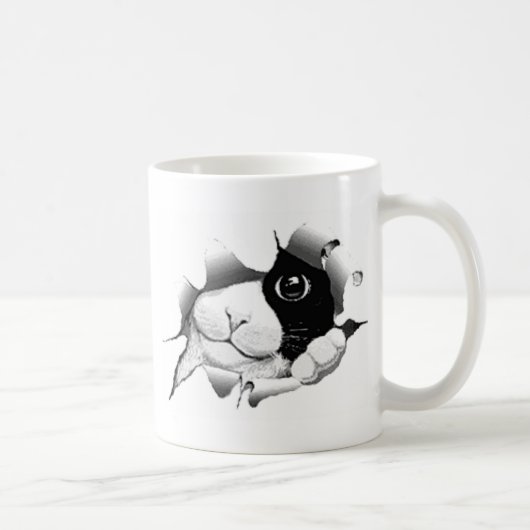 Mug Chat noir et blanc curieux de Kitty (Droite)