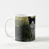 Mug Chat Noir Et Blanc Dans Le Jardin, (Gauche)
