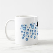 Mug - chat noir et bulles bleues (Gauche)