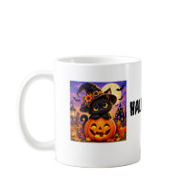Mug Chat Noir et Citrouille Halloween Mignon