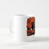 Mug Chat noir et Citrouille - Halloween T-shirt Art Cl (Devant gauche)