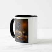 Mug Chat noir et citrouille Jack-O-Lantern (Devant gauche)