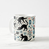 Mug Chat noir et fleur (Devant gauche)