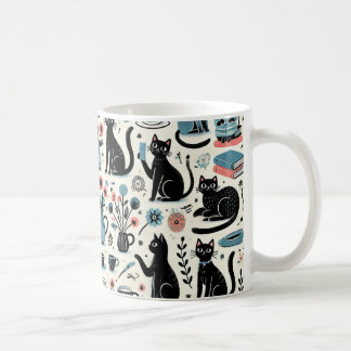 Mug Chat noir et fleur