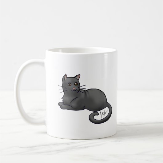 Mug Chat noir et ongle d'argent (Gauche)