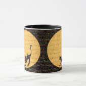 Mug Chat noir et Pleine lune de courbement de fête (Centre)